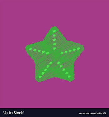 Starfish flet in hatching style vector image