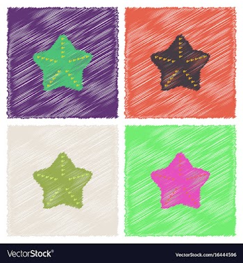 Starfish flet in hatching style vector image