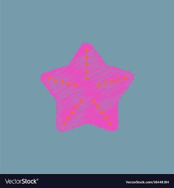 Starfish flet in hatching style vector image