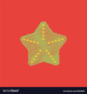 Starfish flet in hatching style vector image