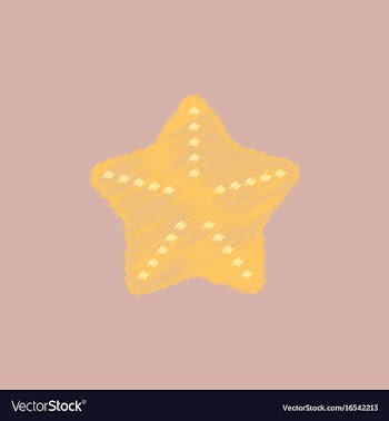 Starfish flet in hatching style vector image