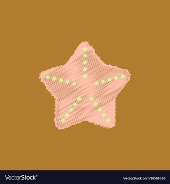 Starfish flet in hatching style vector image
