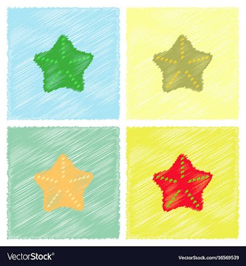Starfish flet in hatching style vector image