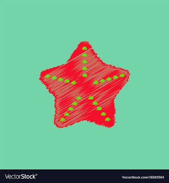 Starfish flet in hatching style vector image
