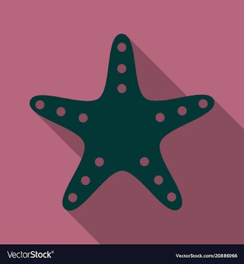 Starfish in flat style marine icon in cartoon vector image