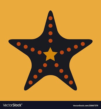 Starfish in flat style marine icon in cartoon vector image