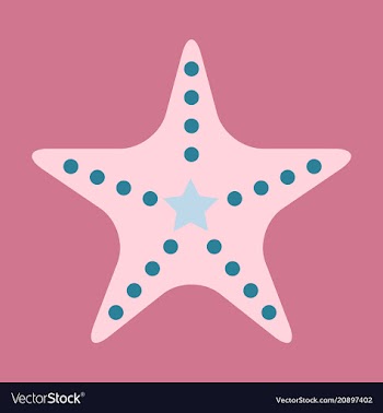Starfish in flat style marine icon in cartoon vector image