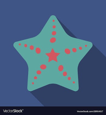 Starfish in flat style marine icon in cartoon vector image