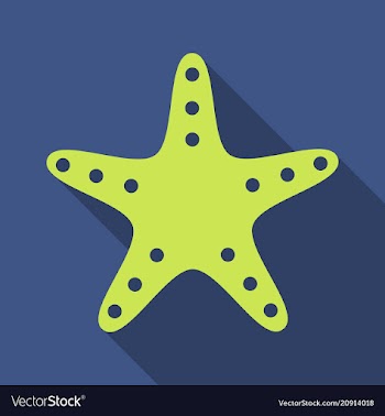 Starfish in flat style marine icon in cartoon vector image