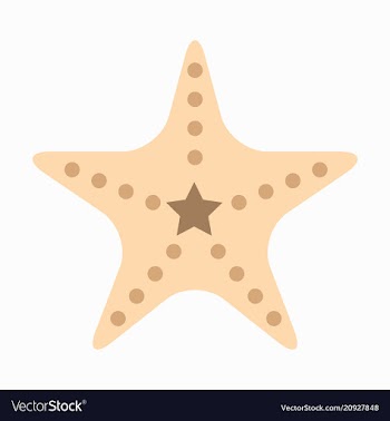 Starfish in flat style marine icon in cartoon vector image