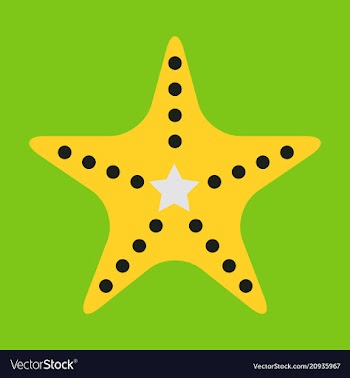 Starfish in flat style marine icon in cartoon vector image