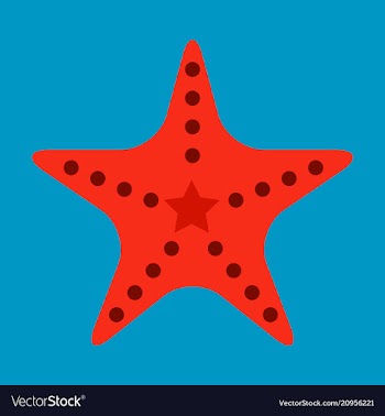 Starfish in flat style marine icon in cartoon vector image