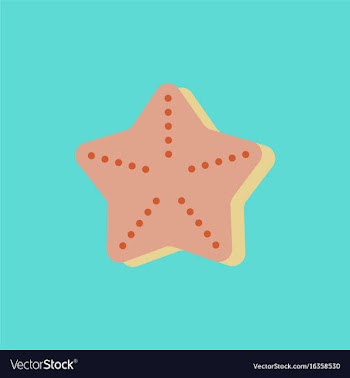 Starfish in sticker style vector image