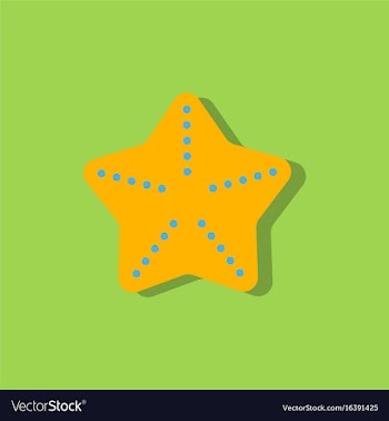 Starfish in sticker style vector image