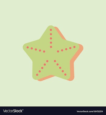 Starfish in sticker style vector image