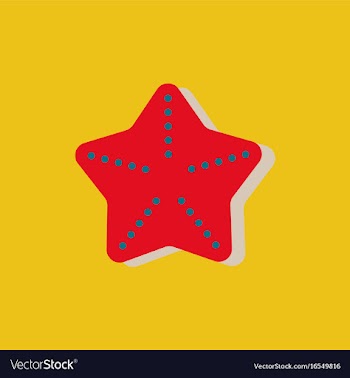 Starfish in sticker style vector image