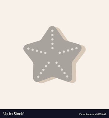 Starfish in sticker style vector image