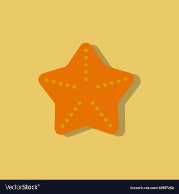 Starfish in sticker style vector image