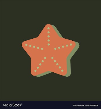 Starfish in sticker style vector image