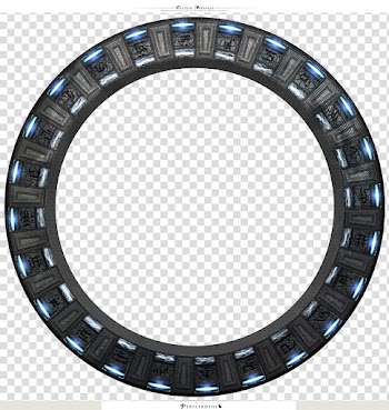 Stargate, round gray and black LED light transparent background PNG clipart