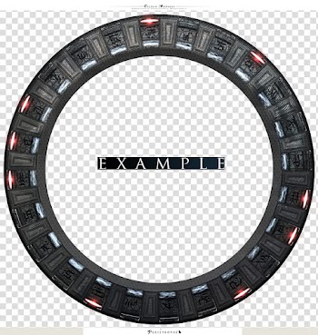Stargate, round gray and red LED light transparent background PNG clipart