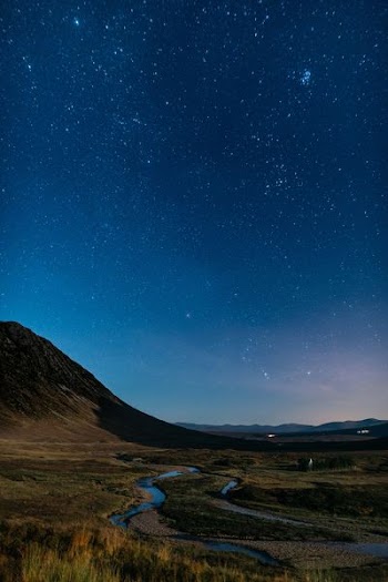 starry sky above mountain