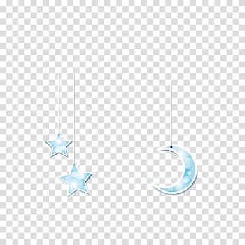 Stars and crescent moon decors illustration, Blue Body piercing jewellery Pattern, Beijing and decoration,Moon and stars,light blue,Light,Christmas transparent background PNG clipart