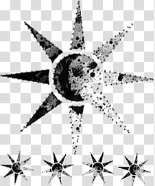 Stars, black and white abstract painting transparent background PNG clipart