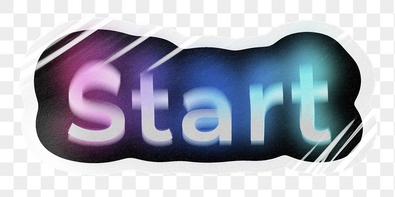 Start png word sticker, neon | Free PNG - rawpixel