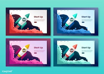 Start up informational website graphic | Free stock vector - 458419