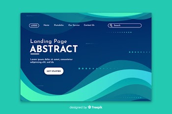 Starting abstract turquoise landing page Free Vector