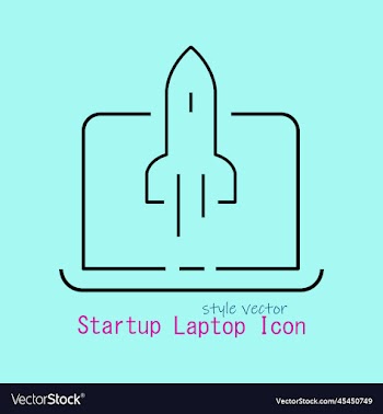 startup laptop icon in different style