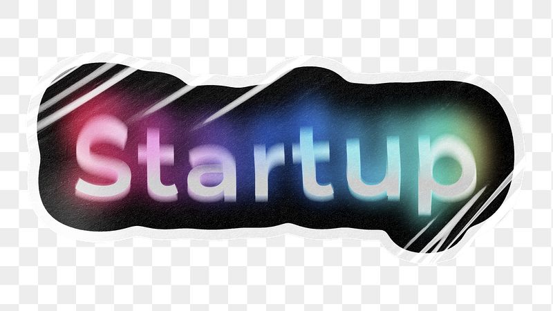 Startup png word sticker, neon | Free PNG - rawpixel
