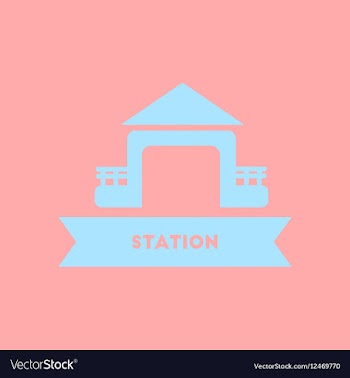 Station building vector image