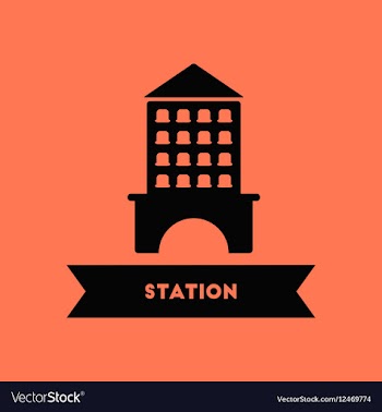 Station building vector image