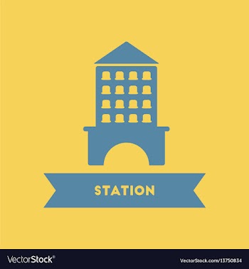 Station building vector image