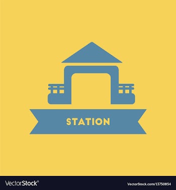 Station building vector image