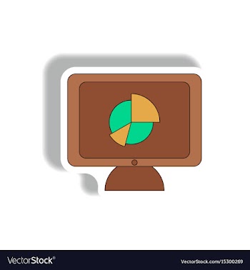 Statistic online in paper vector image
