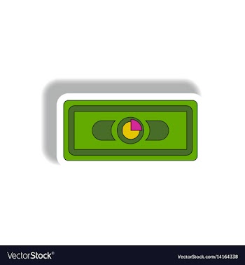 Statistic pie graph on banknote vector image