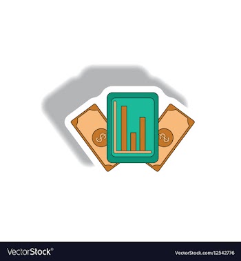 Statistical bar graph on gadget vector image
