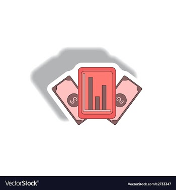 Statistical bar graph on gadget vector image