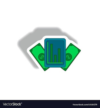 Statistical bar graph on gadget vector image