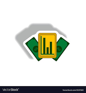 Statistical bar graph on gadget vector image