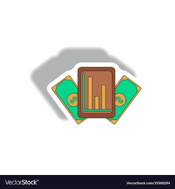 Statistical bar graph on gadget vector image