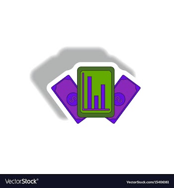 Statistical bar graph on gadget vector image