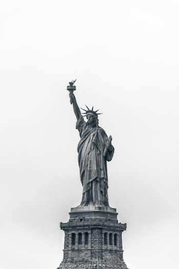 Statue Liberty Under Clear Sunny Sky