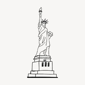 Statue of Liberty drawing, landmark | Free Photo - rawpixel
