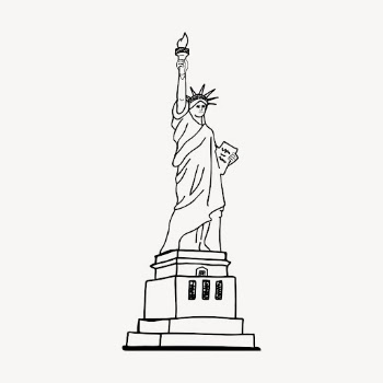 Statue of Liberty drawing, landmark | Free PSD - rawpixel