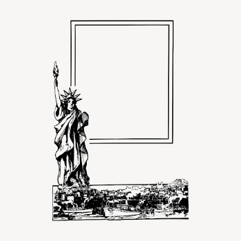 Statue of Liberty frame clipart, | Free Vector - rawpixel