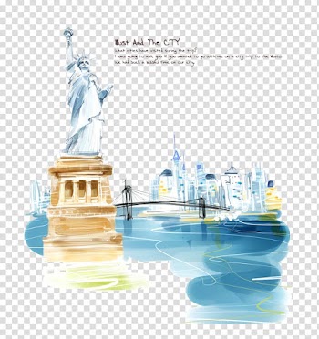 Statue of Liberty Illustration, Hand painted watercolor Statue of Liberty transparent background PNG clipart
